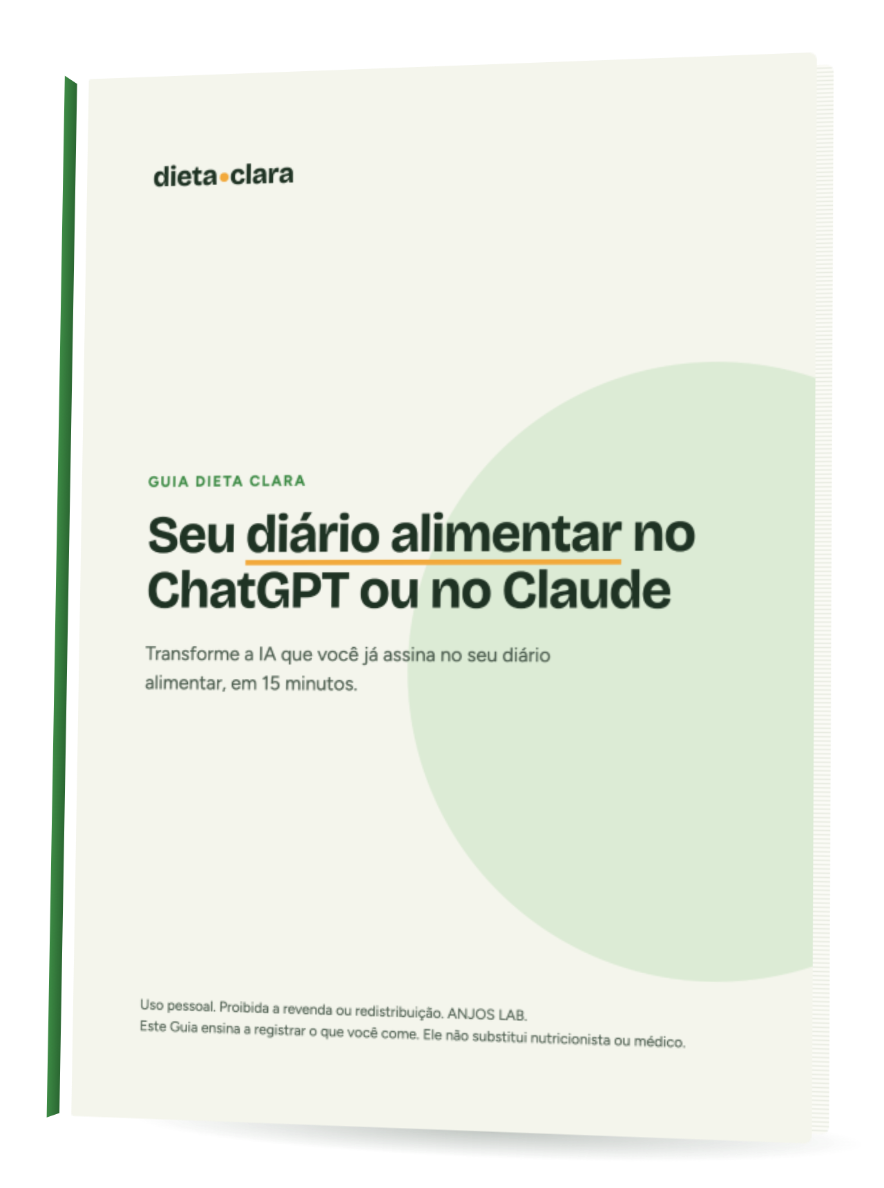 Capa do Guia Dieta Clara em PDF